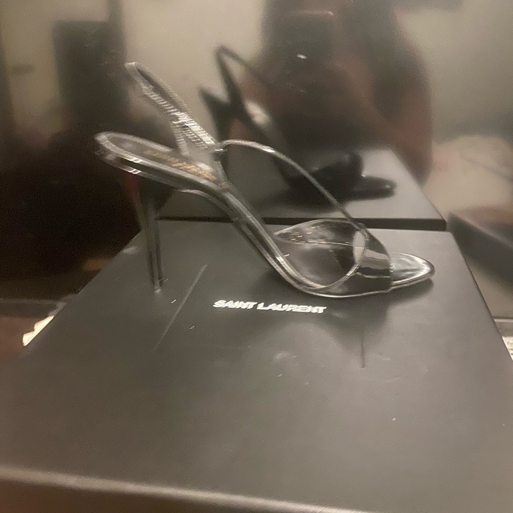 Black YSL heels